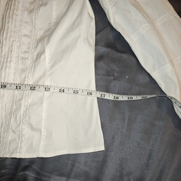 Emanuel Ungaro Women's White Pintuck Long Sleeve Button Down Shirt Size 6 - Picture 6 of 13